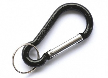 Aluminium sleutelhanger zwart 60 mm met ring